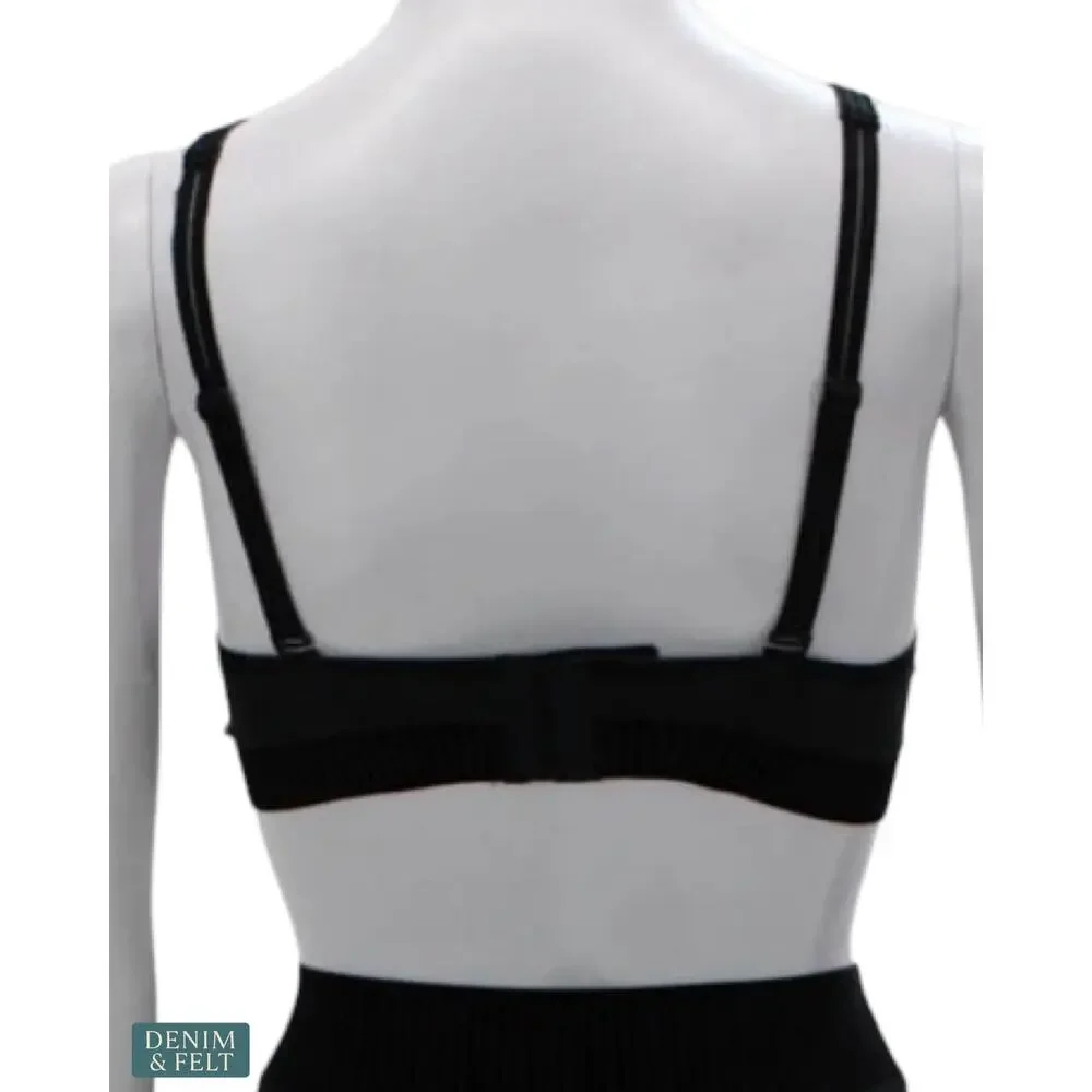 Alo Yoga Airlift Line Up Bra Black Medium Support Athletic Yoga Sports Bra‎